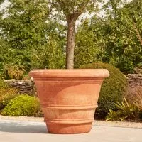 Extra Large Plant Pot with Drainage - Red, Terracotta