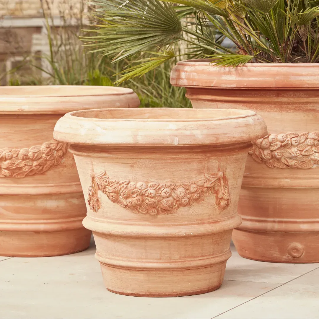 Large Plant Pot with Drainage - Terracotta