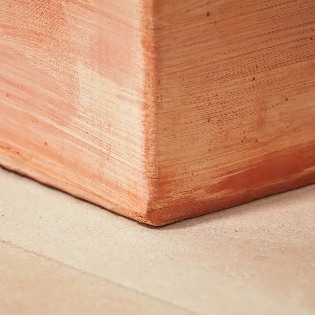 Tall Square Plant Pot with Drainage - Terracotta