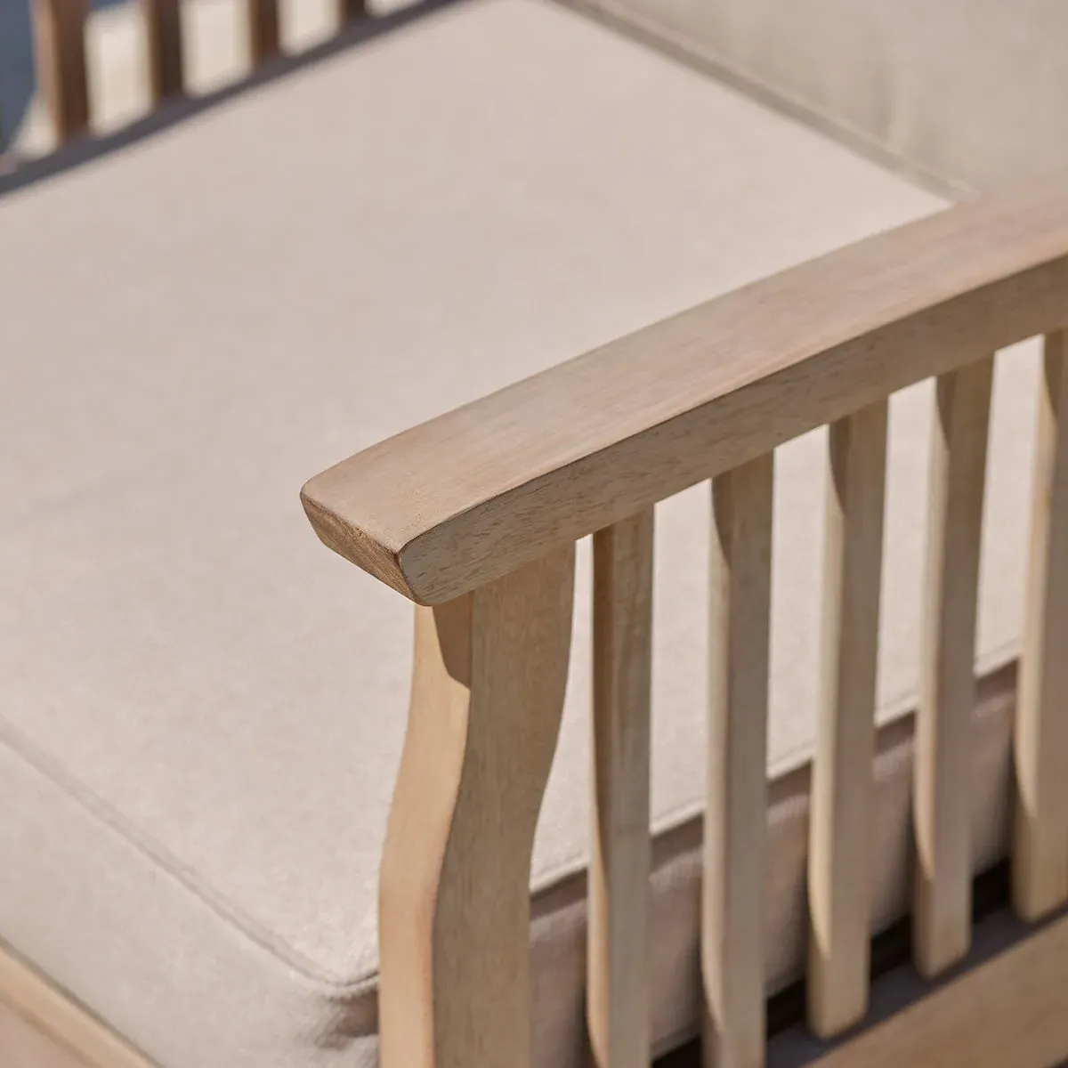 2-Piece Armchair Set with Cushions - Natural