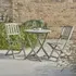 2-Seater Bistro Set with Fold Down Chairs - Grey
