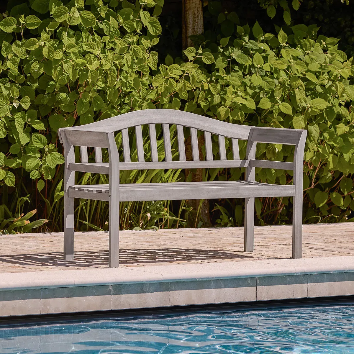 3-Seater Garden Bench - Grey, Eucalyptus Wood