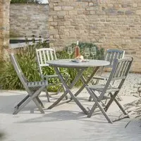 Classic Dining Set Foldable - Grey, Eucalyptus