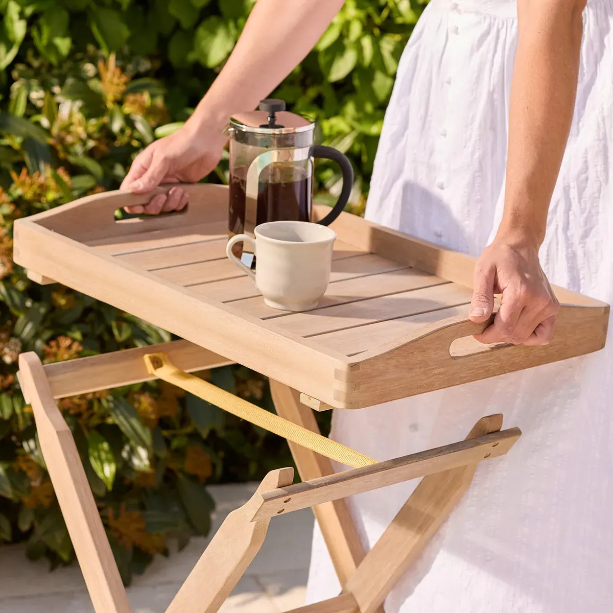 Classic Tea Set with Tray Stand - Natural Wood