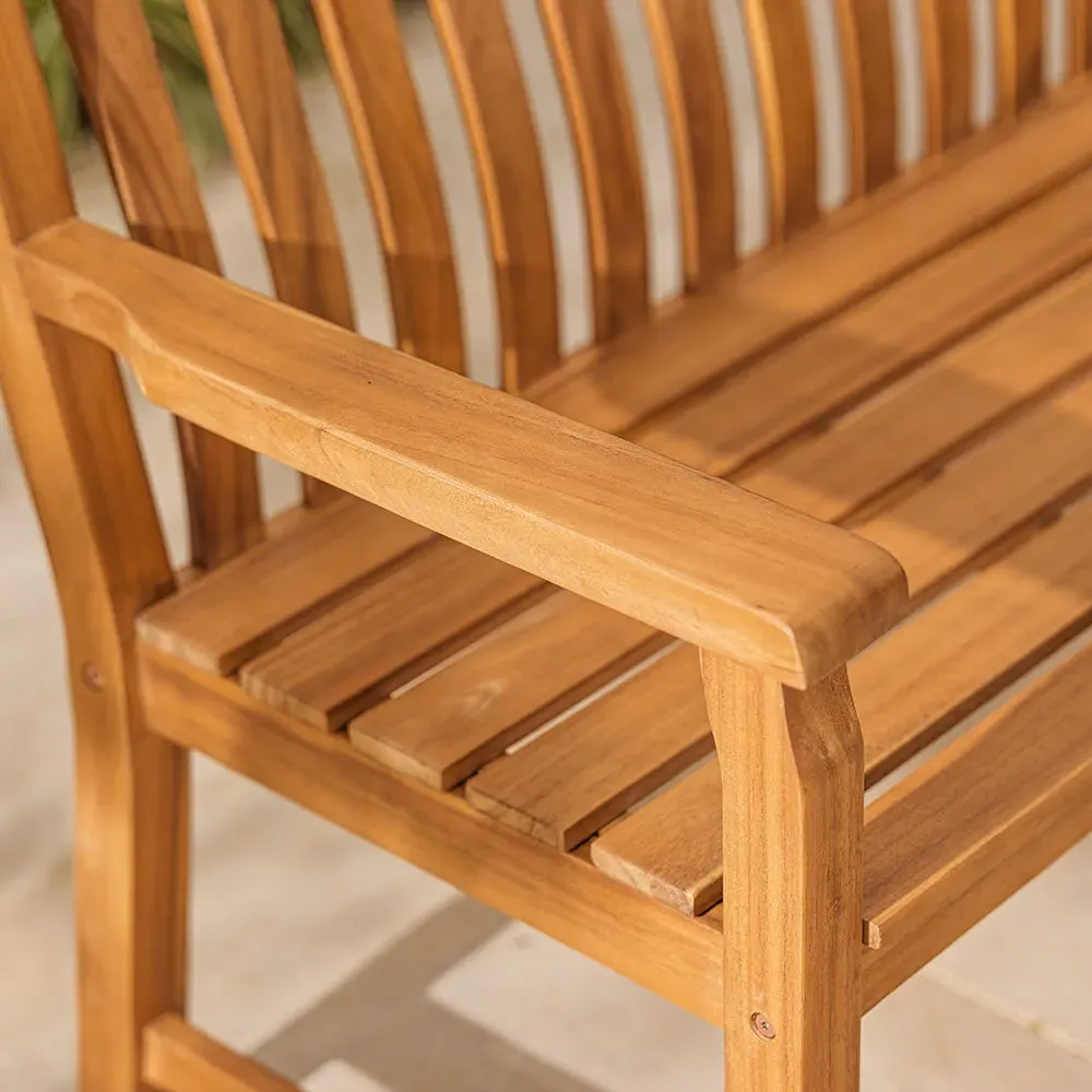 Salcombe Slatted 3-Seater Garden Bench - Acacia Wood alternate view