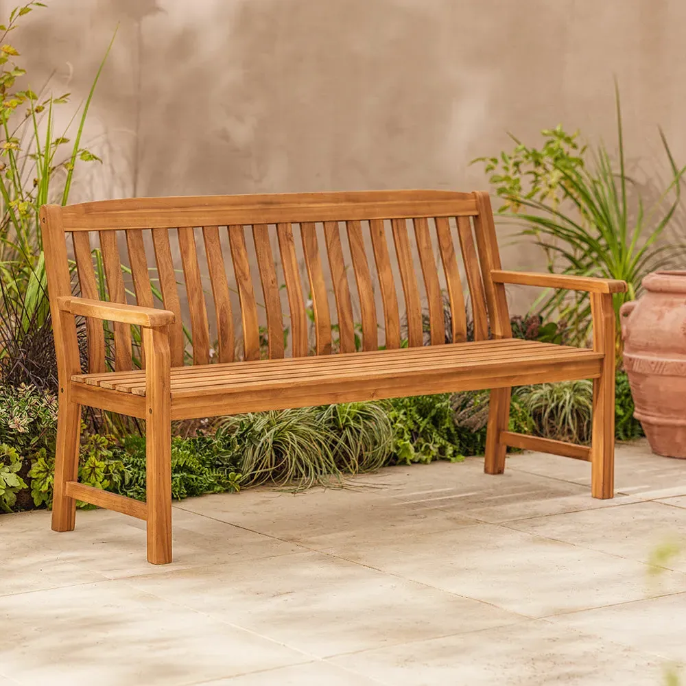 Salcombe Slatted 3-Seater Garden Bench - Acacia Wood product