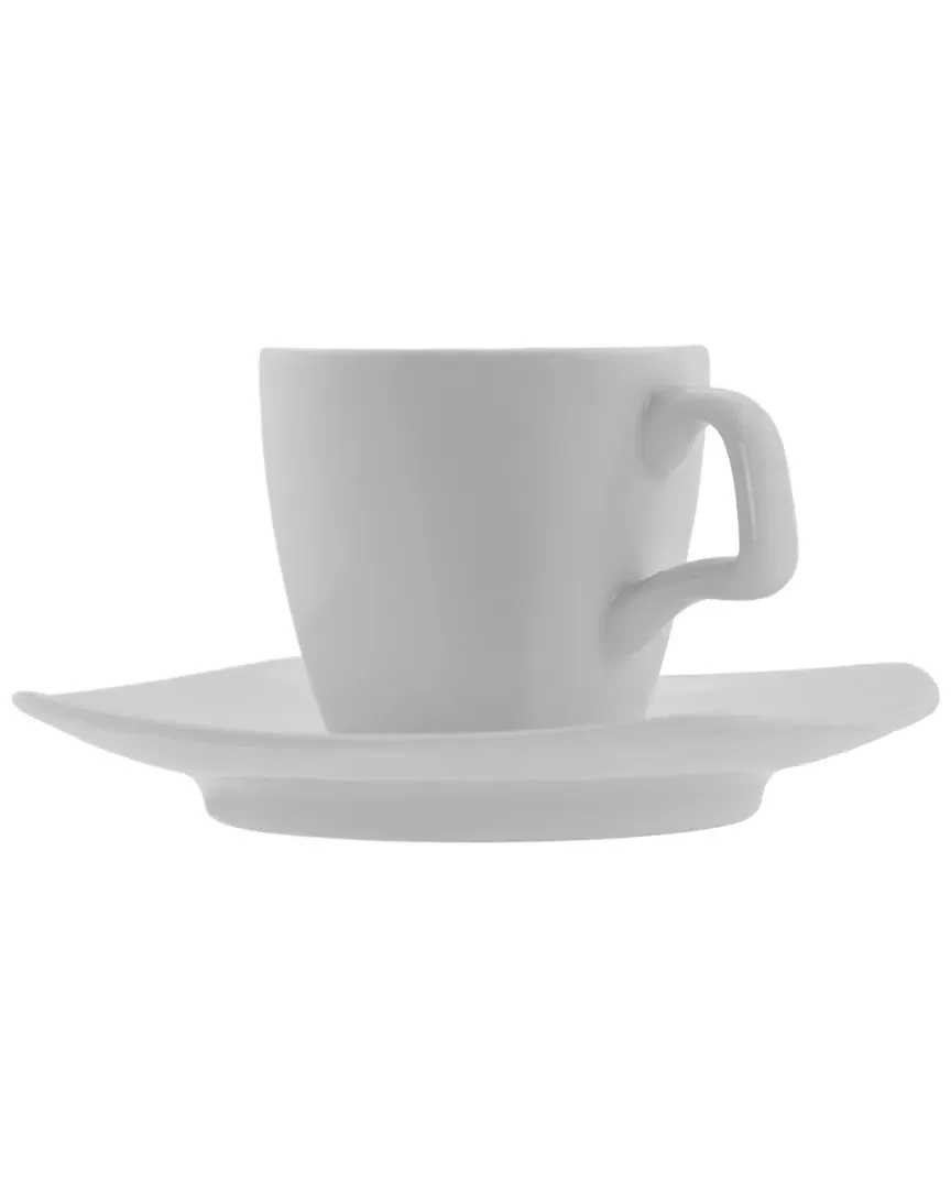 Aurora Square Demi Cup & Saucer Set - White, Porcelain image