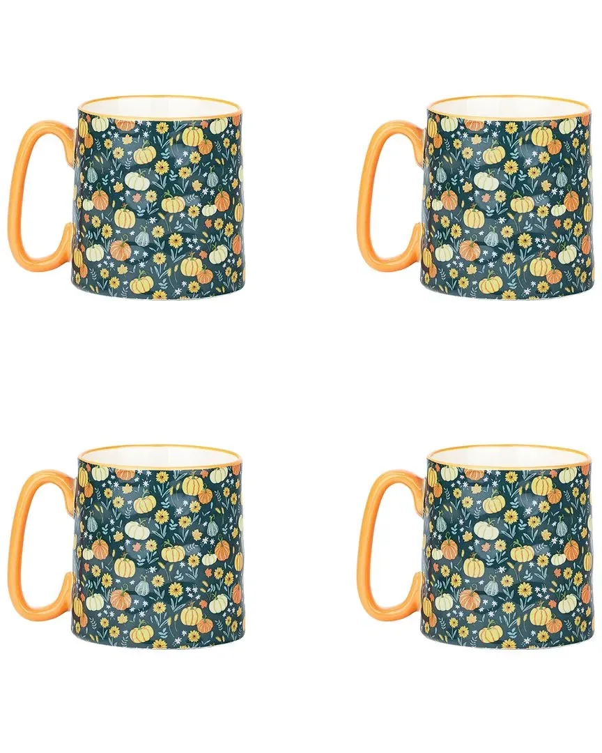 Bella Autumn Twilight Mug Set of 4 - Blue, Ceramic