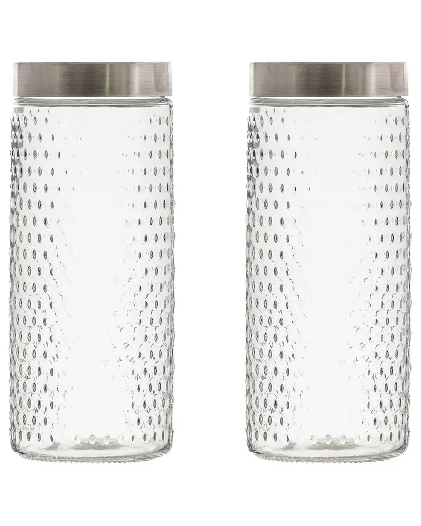 Crosby Set of 2 Glass Canisters - Clear