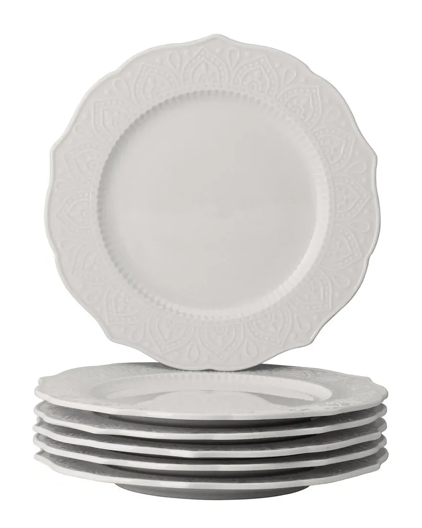 Dahlia Set of 6 Side Plates - White, Porcelain image