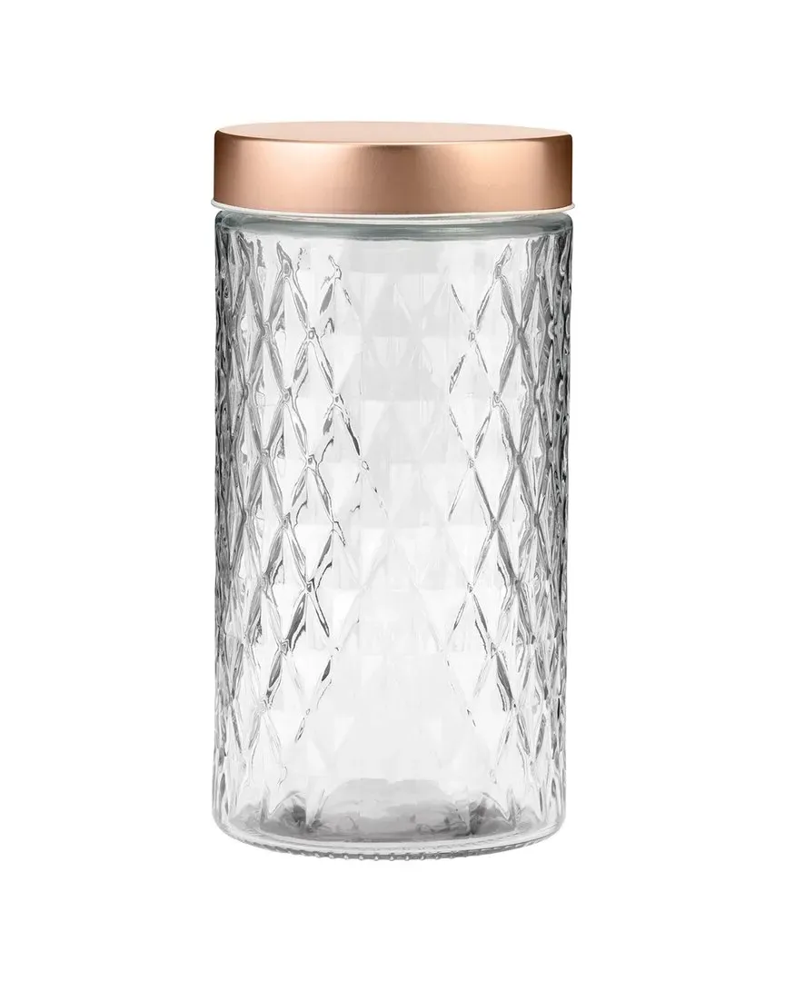 Desmond Set of 3 Textured Glass Canisters - Clear, Copper image