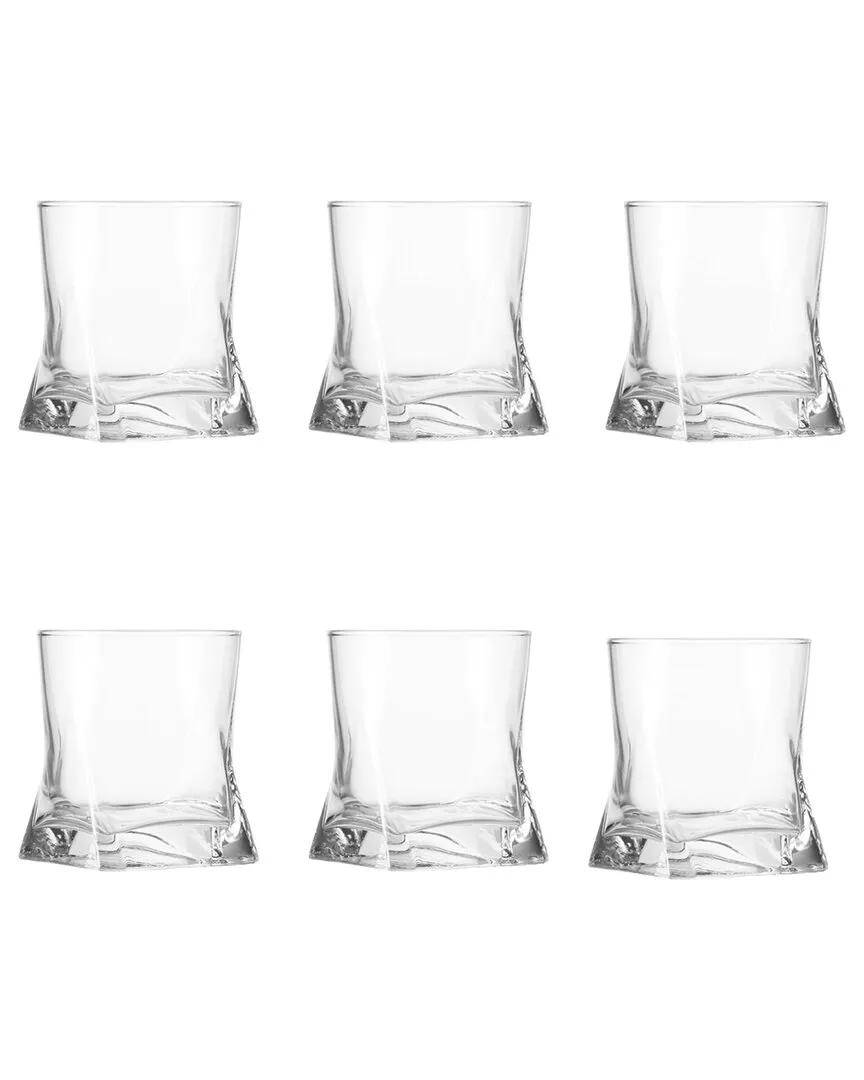 Gotico Set of 6 Double Old Fashioned Glasses - Clear