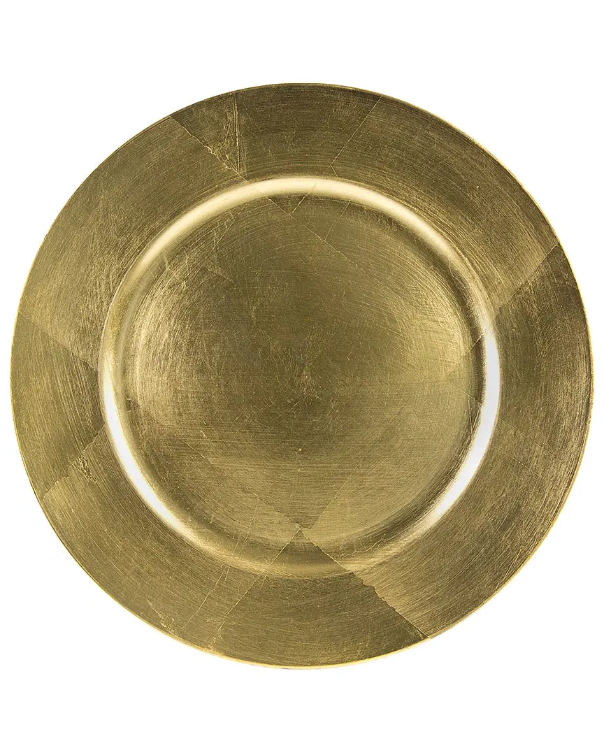 Laquer Round Set of 6 Charger Plates - Gold image