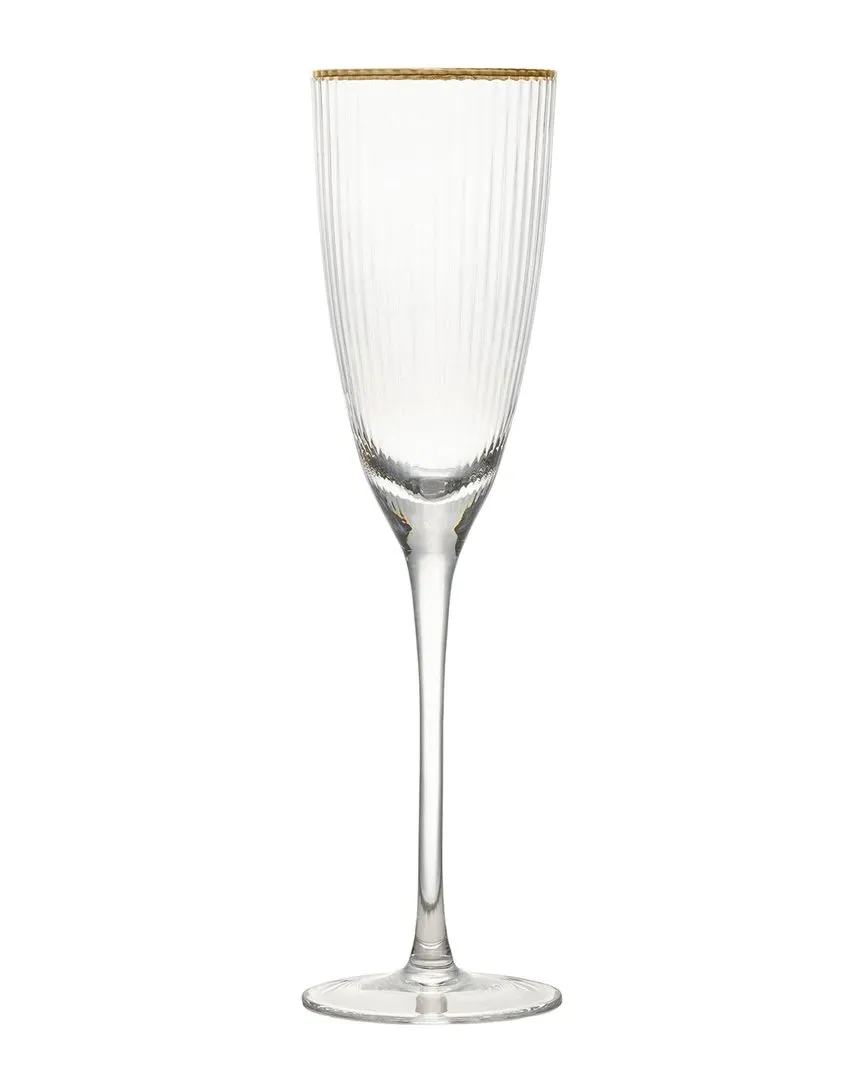 Markle Set of 4 Champagne Flutes - Gold, Glass image