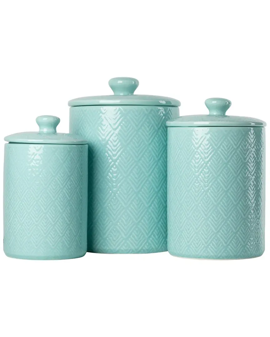 Marquis 3-Piece Canister Set - Blue, Ceramic