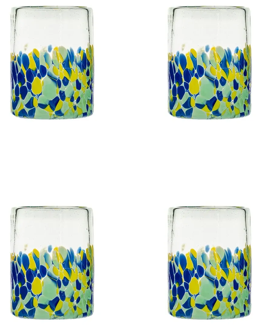Mazatlán Set of 4 DOF Glasses - Blue, Recycled Glass image