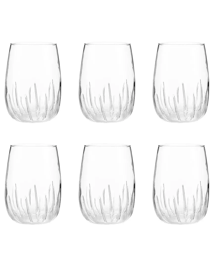 Mistral Set of 6 Aerating Stemless Wine Glasses - Clear