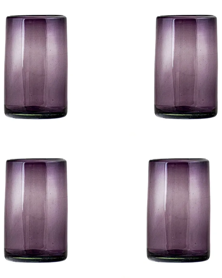 Morado Mexican Hiball Glasses Set of 4 - Purple