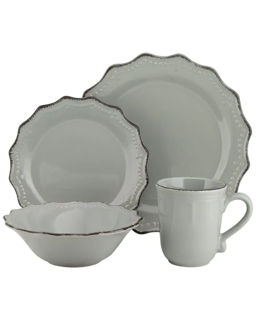Oxford 24pc Dinnerware Set - Gray, Stoneware