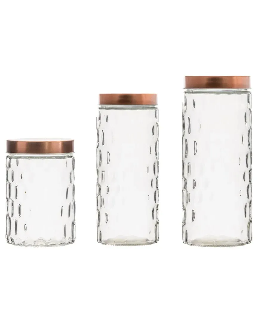 Prospect Set of 3 Glass Canisters - Clear, Copper image