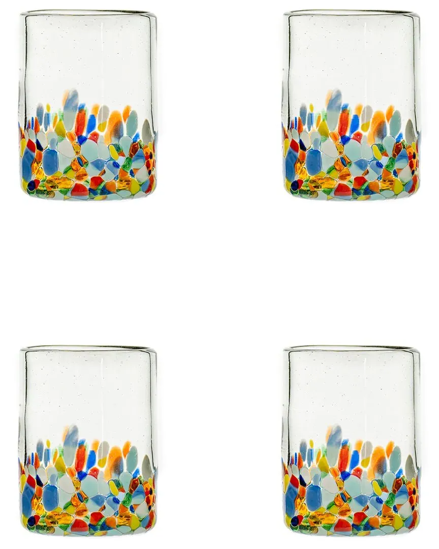 Pueblo Mexican DOF Glasses Set of 4 - Yellow image