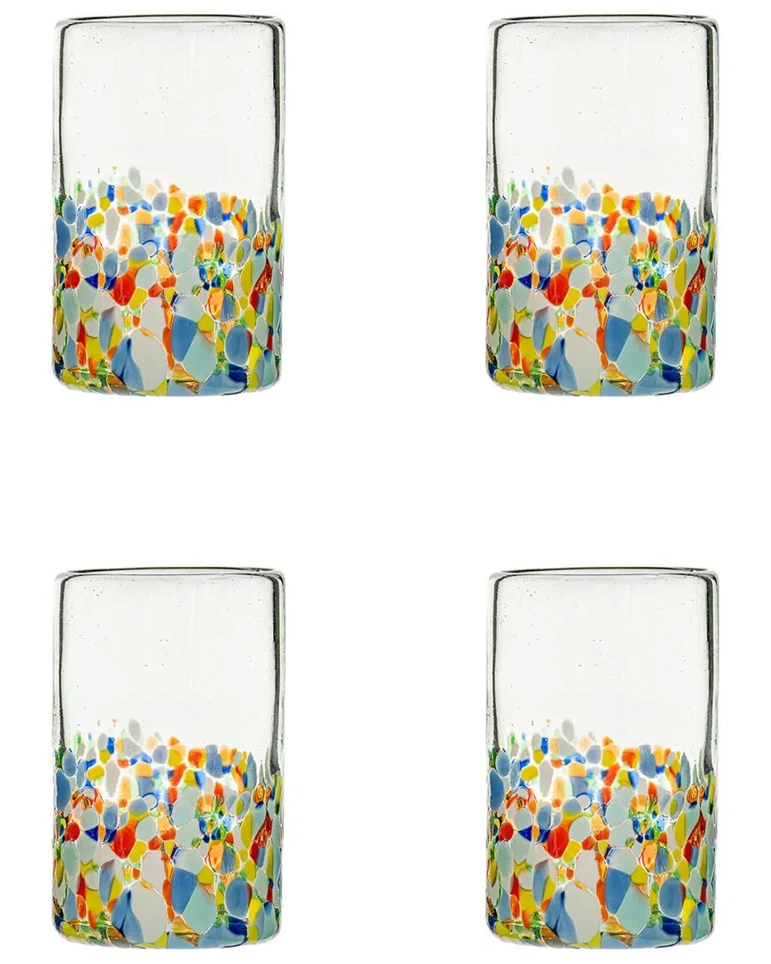 Pueblo Mexican Hiball Glasses Set of 4 - Yellow
