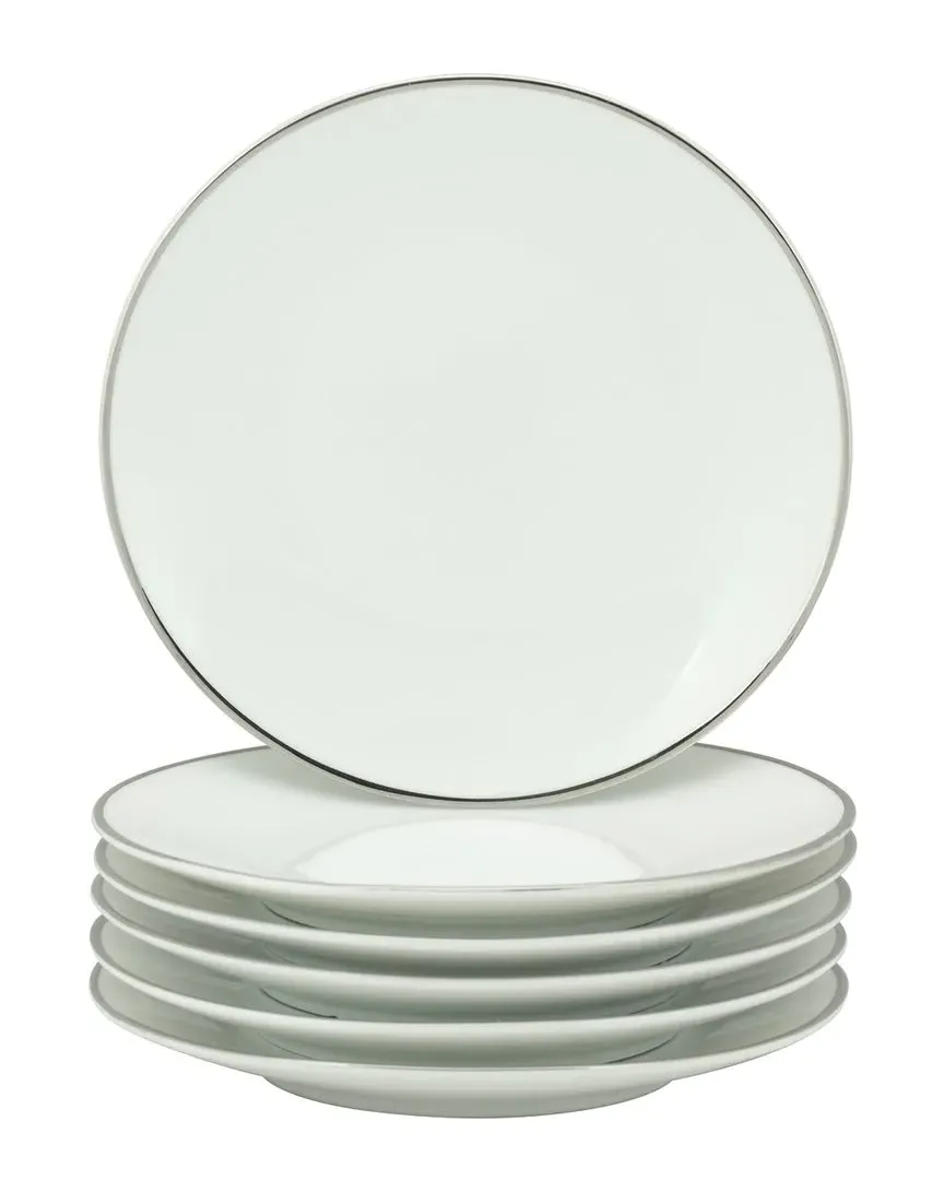 Royal Coupe Set of 6 Bread & Butter Plates - Silver, Porcelain