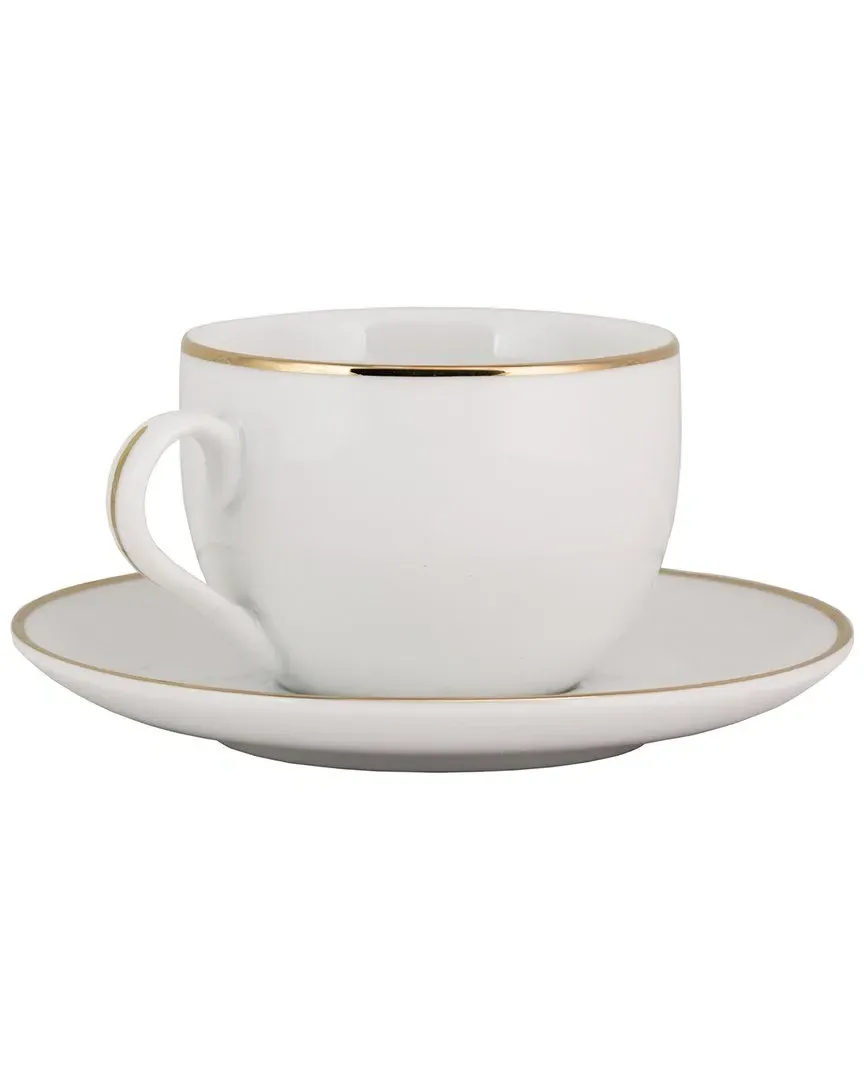 Royal Coupe Set of 6 Cup & Saucer Sets - Gold, Porcelain