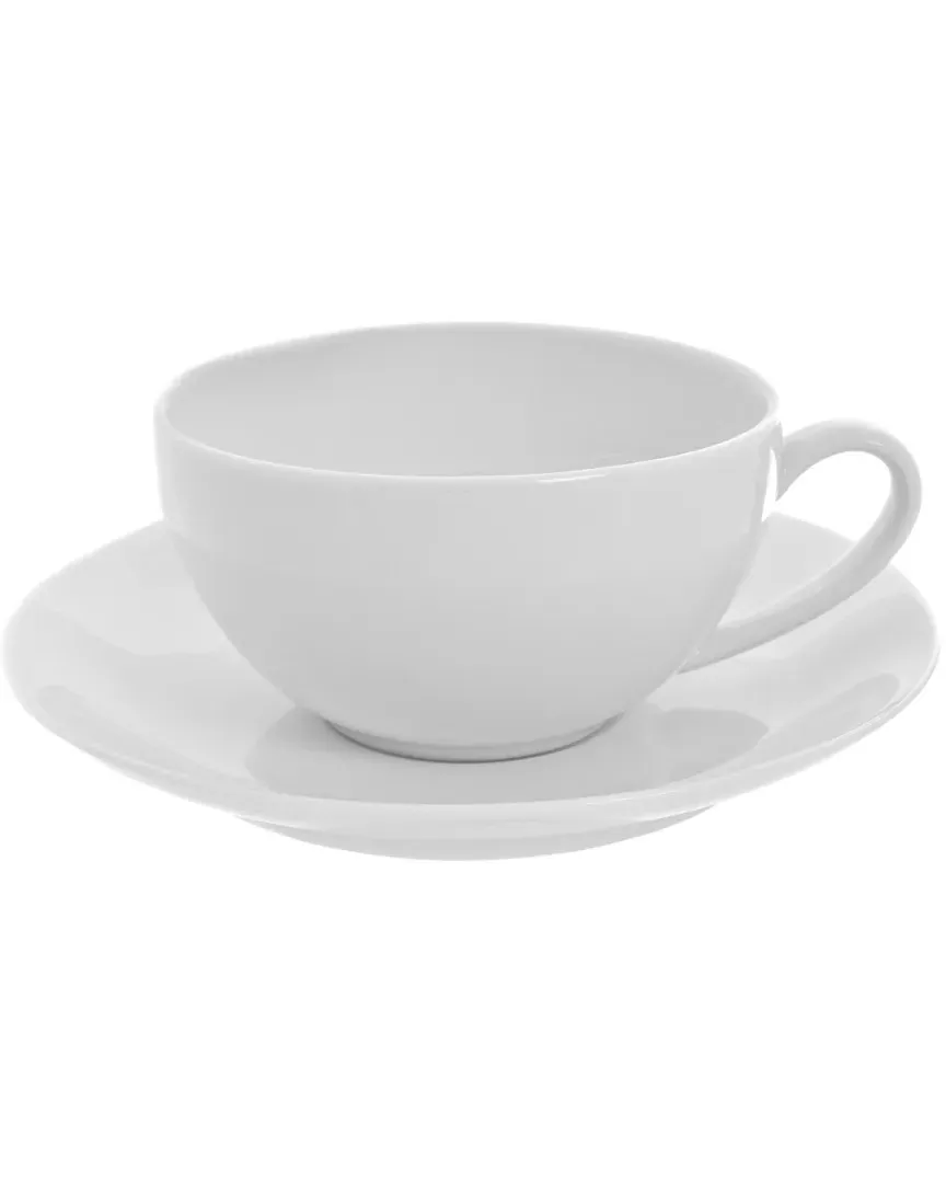 Royal Coupe Set of 6 Cups & Saucers - White, Porcelain