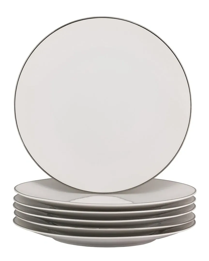 Royal Coupe Set of 6 Dinner Plates - Silver, Porcelain