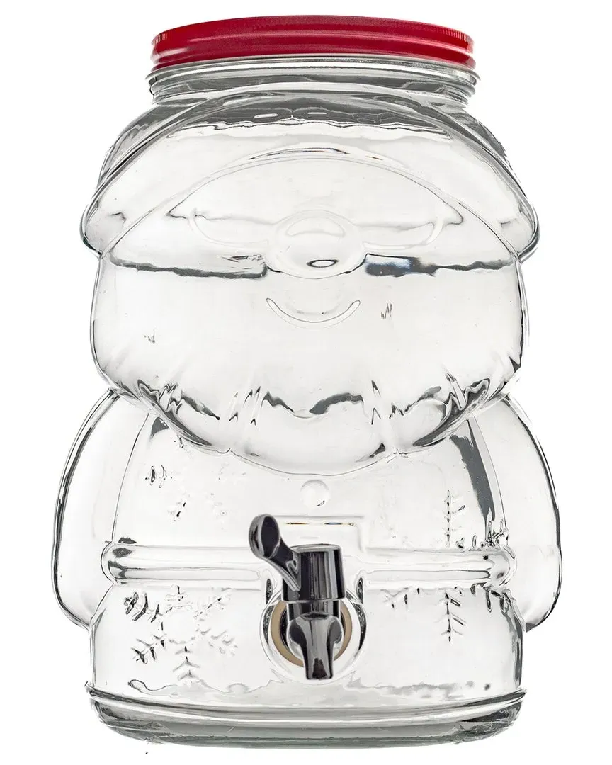 Santa Glass Drink Dispenser - Clear image