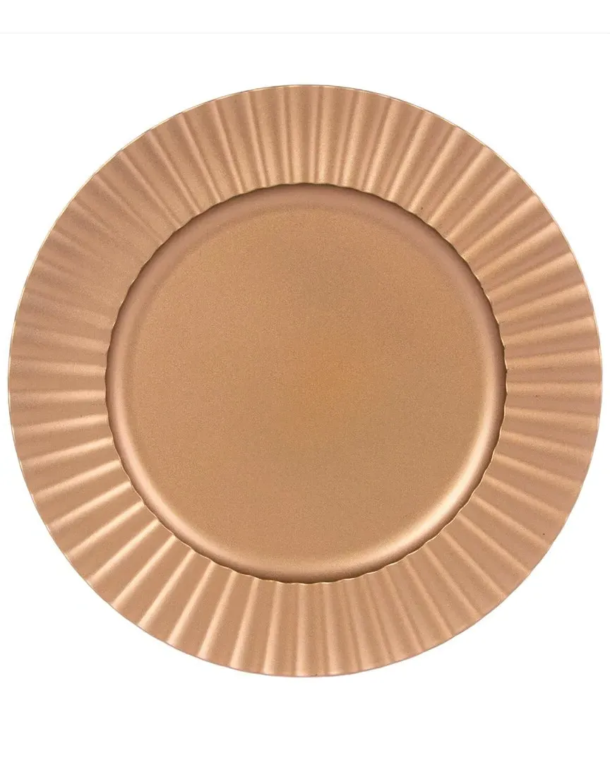 Set of 12 Matte Sunburst Lacquer Chargers - Gold