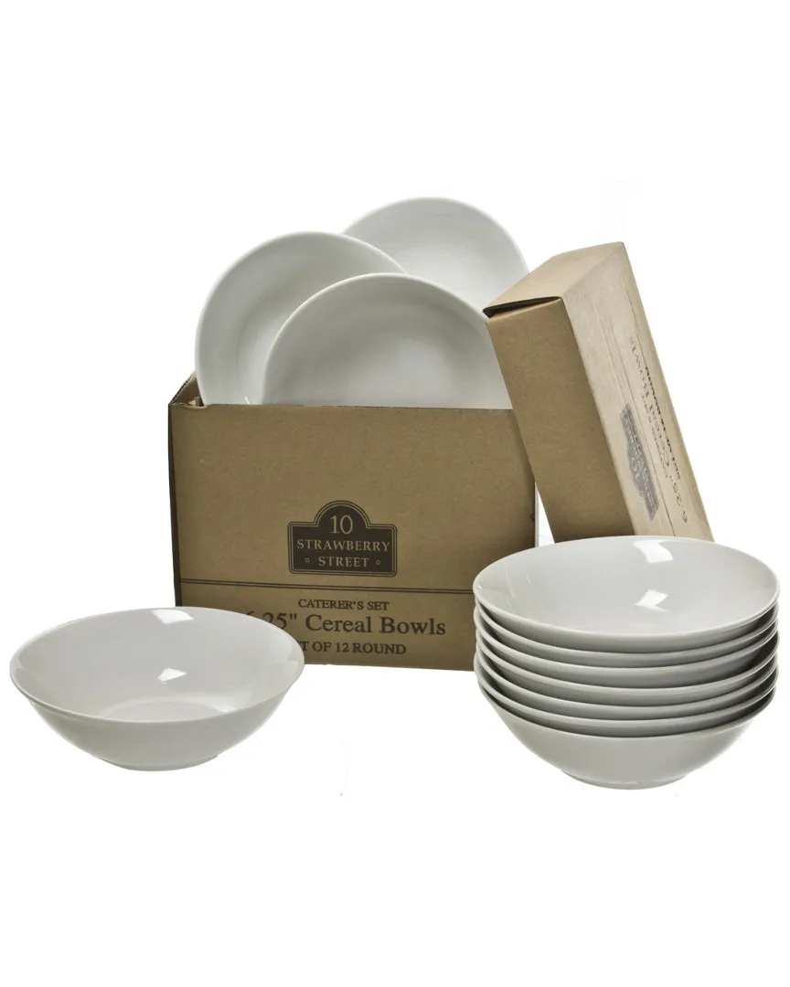 Set of 12 Round Cereal Bowls - Multicolor image