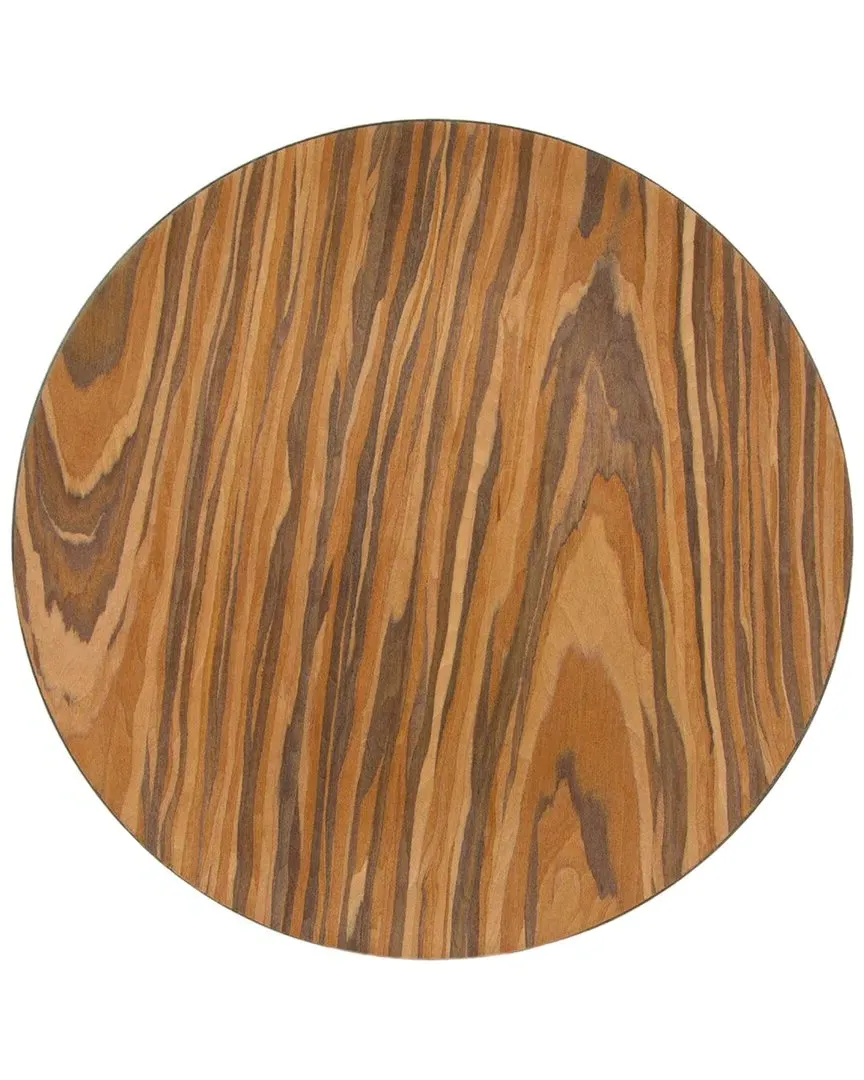 Set of 12 Wood Covered Lacquer Chargers - Brown