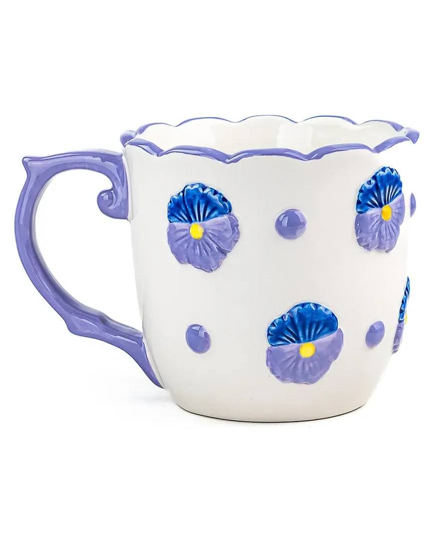 Set of 4 Pansy Mugs - White, Dolomite