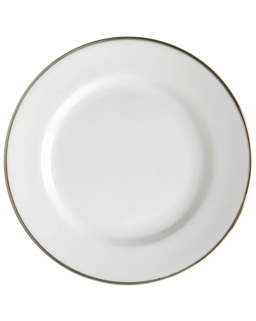 Set of 6 Silver Line Bread & Butter Plates - Porcelain