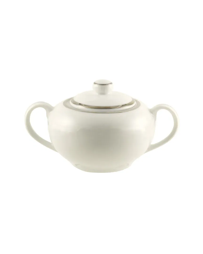 Silver Line Covered Sugar Bowl - Porcelain image