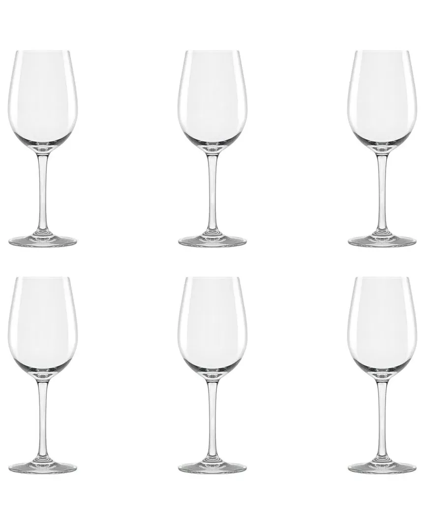 Vail Set of 6 White Wine Glasses - Clear, Glass