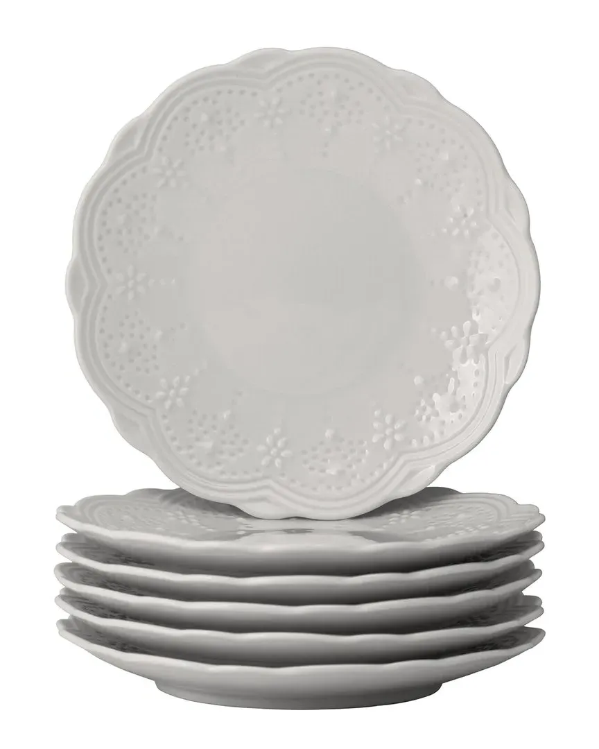 Valentina Set of 6 Bread & Butter Plates - White, Porcelain image