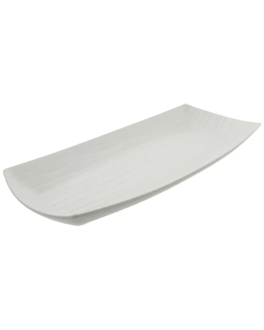 Whittier Embossed Rectangle Platter - White, Porcelain