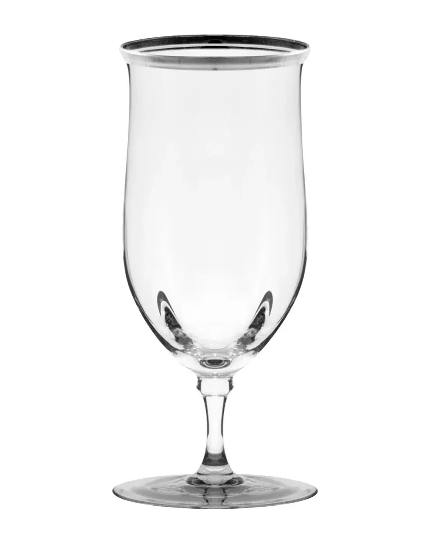 Windsor Set of Four 16oz Goblet Glasses - Silver Rim image