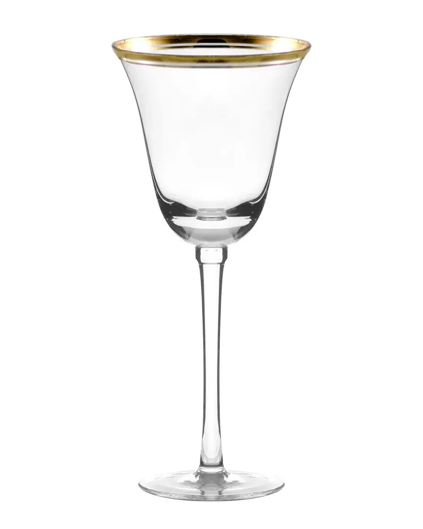 Windsor Set of Four 8oz Red Wine Glasses - Gold Rim