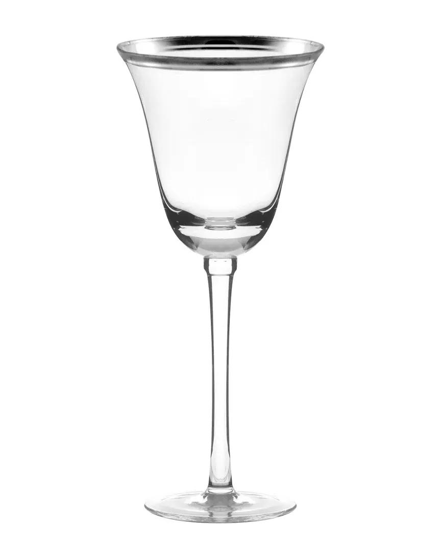 Windsor Set of Four 8oz Red Wine Glasses - Silver Rim