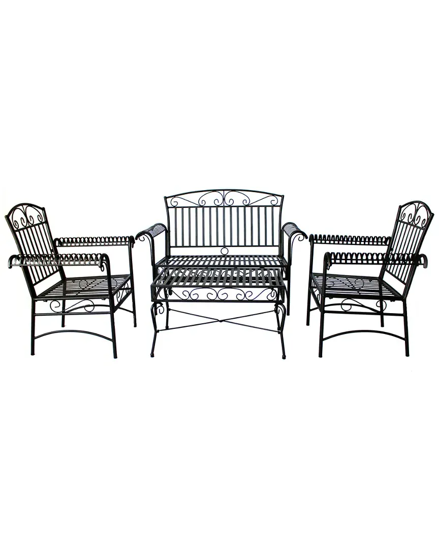 French Quarter 4pc Outdoor Seating Group - Black