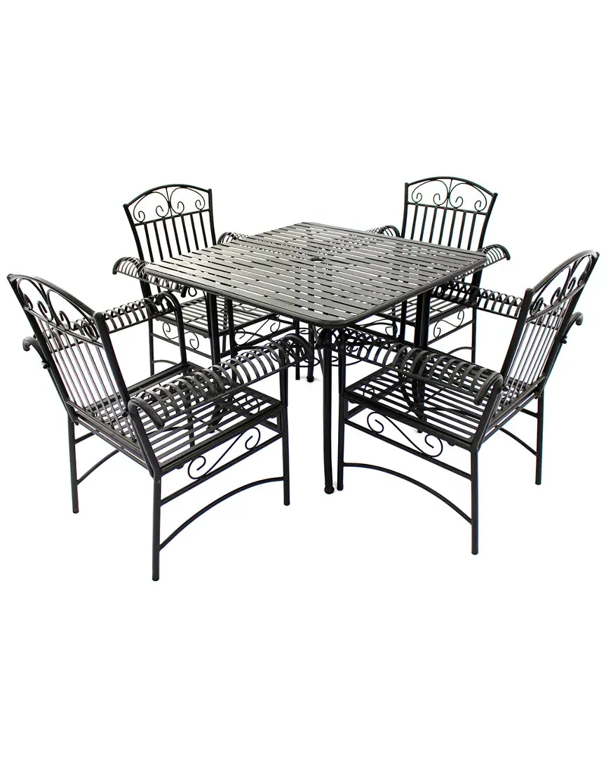 French Quarter 5pc Outdoor Dining Group - Black