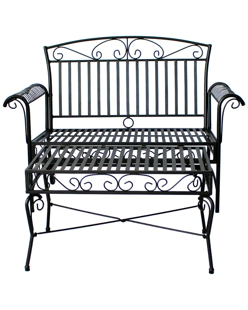 French Quarter Outdoor Loveseat & Coffee Table Set - Black