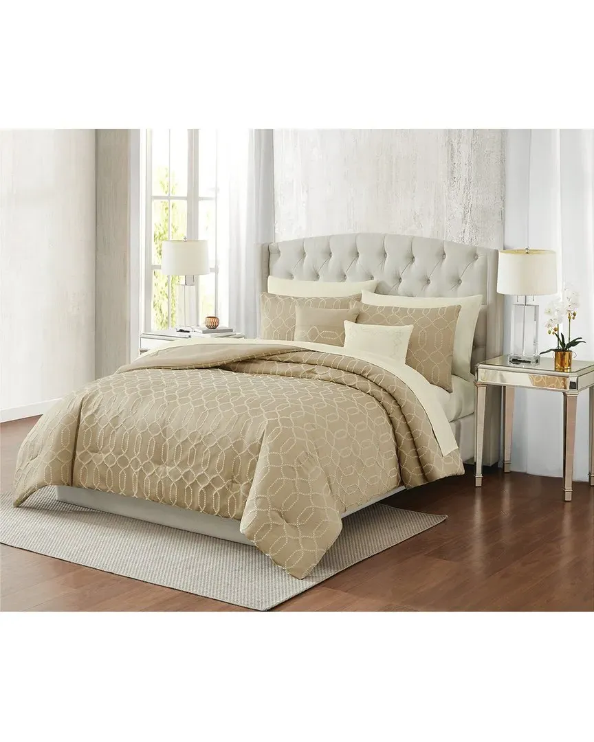 Victoria Geo Comforter Set - Gold, Polyester