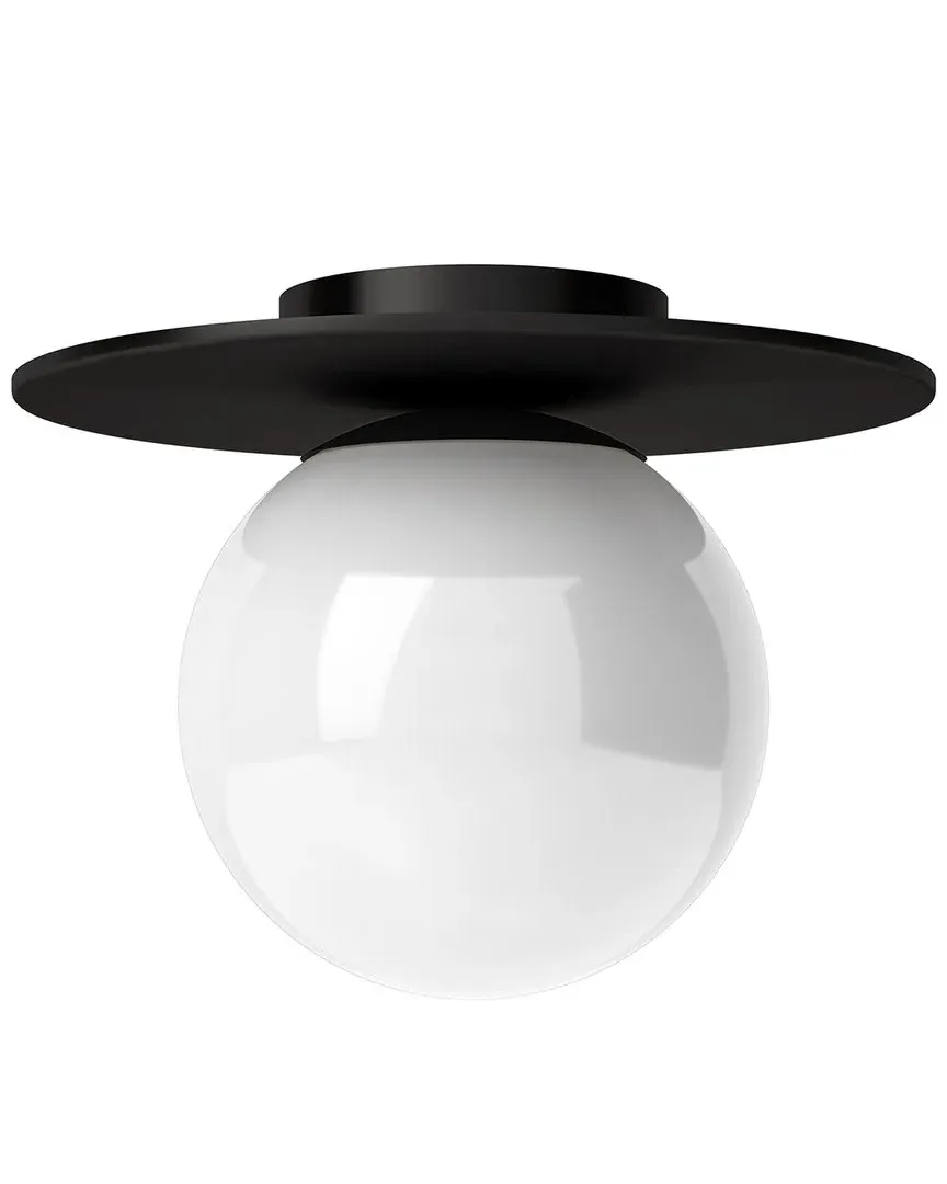 Amma 12" Flush Mount Ceiling Light - Black, Glass image