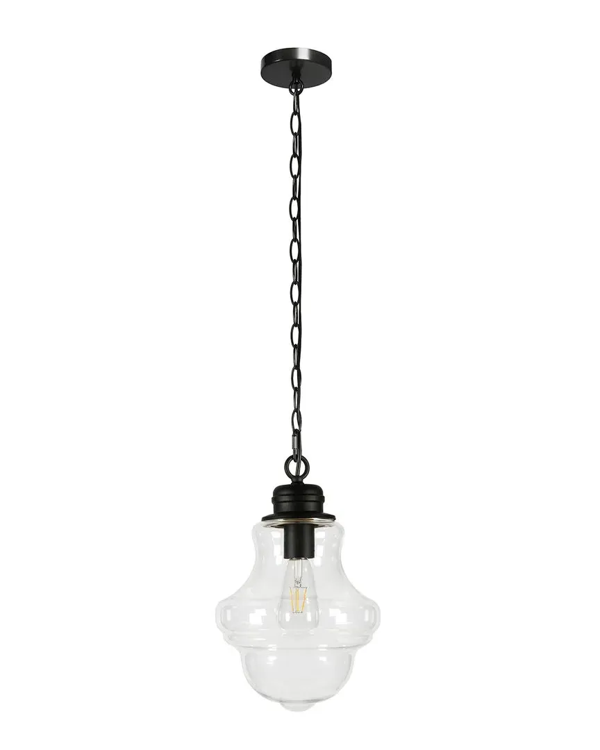 Annie Clear Glass Pendant Light - Black, Metal image