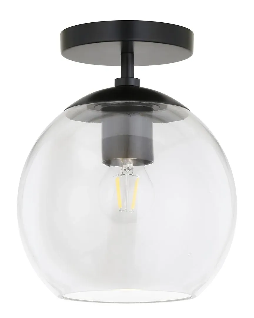 Bartlett Semi Flush Mount Ceiling Light - Black, Glass image